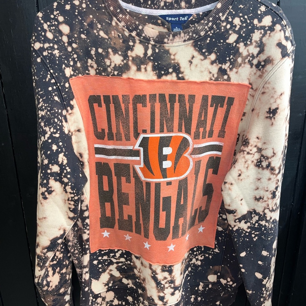 Sport-Tek Orange and Black Tie-Dye Sweatshirt